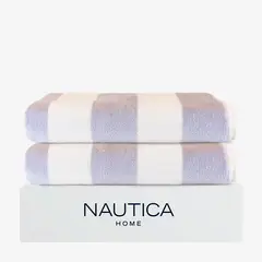 NAUTICA - 2 Toallas de Playa Home 100% algodón 163x81cm CABANA gris