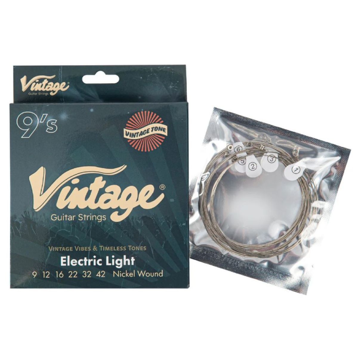 VINTAGE - Set De 6 Cuerdas Para Guitarra Electrica Vintage VES-0942