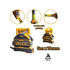 INGCO - Cinta Huincha De Medir Metrica De Acero 5m Hsmt08519