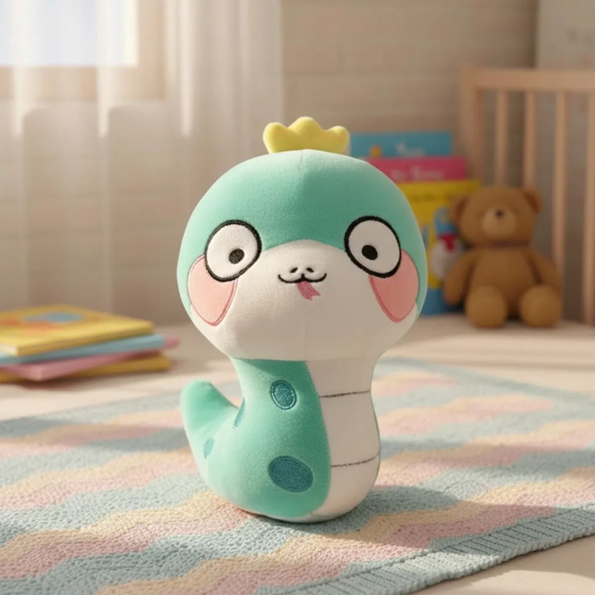 GENERICO - Peluche Serpiente Kawaii Con Corona Juguete Suave 23cm