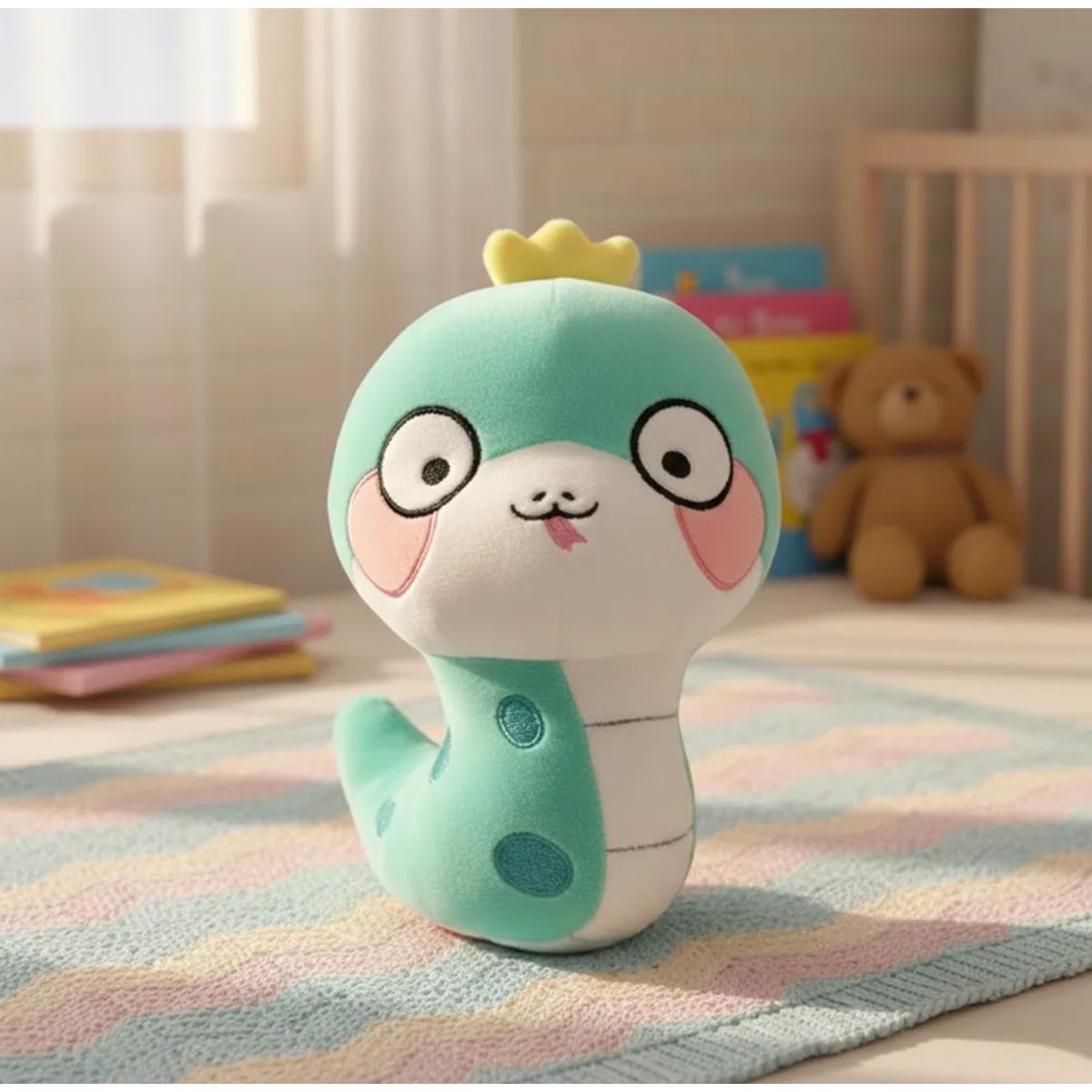 GENERICO - Peluche Serpiente Kawaii Con Corona Juguete Suave 23cm