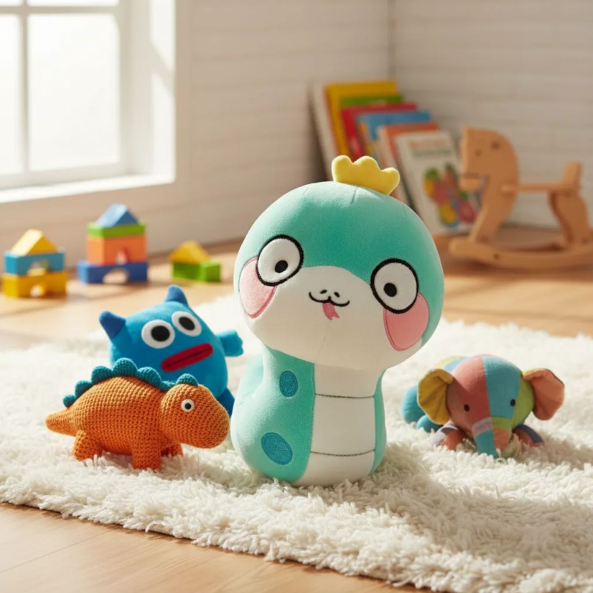 GENERICO - Peluche Serpiente Kawaii Con Corona Juguete Suave 23cm