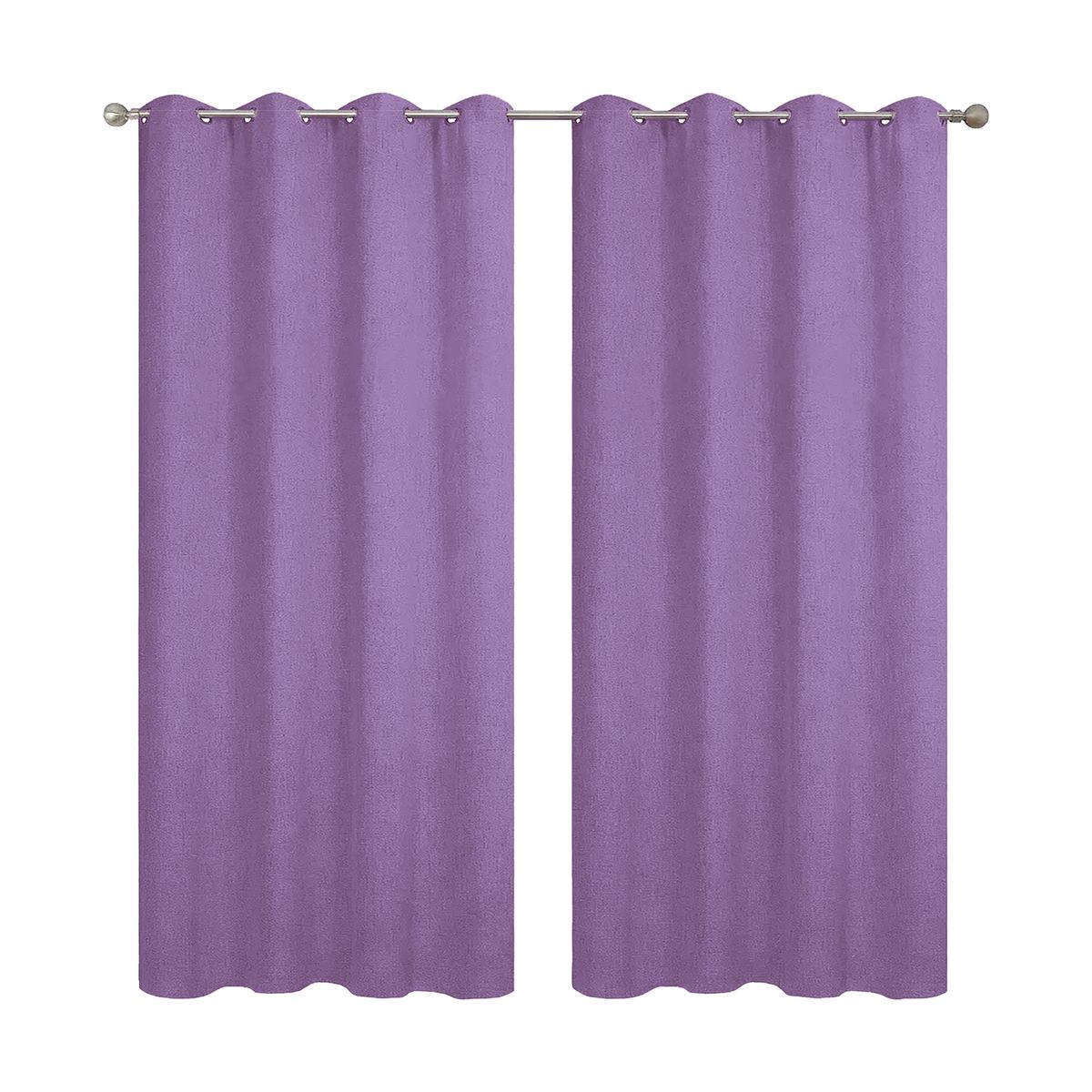GENERICO - Pack 2 Cortinas Engomadas BlackOut 230x140cm Textura Lino Color Lila Oscuro