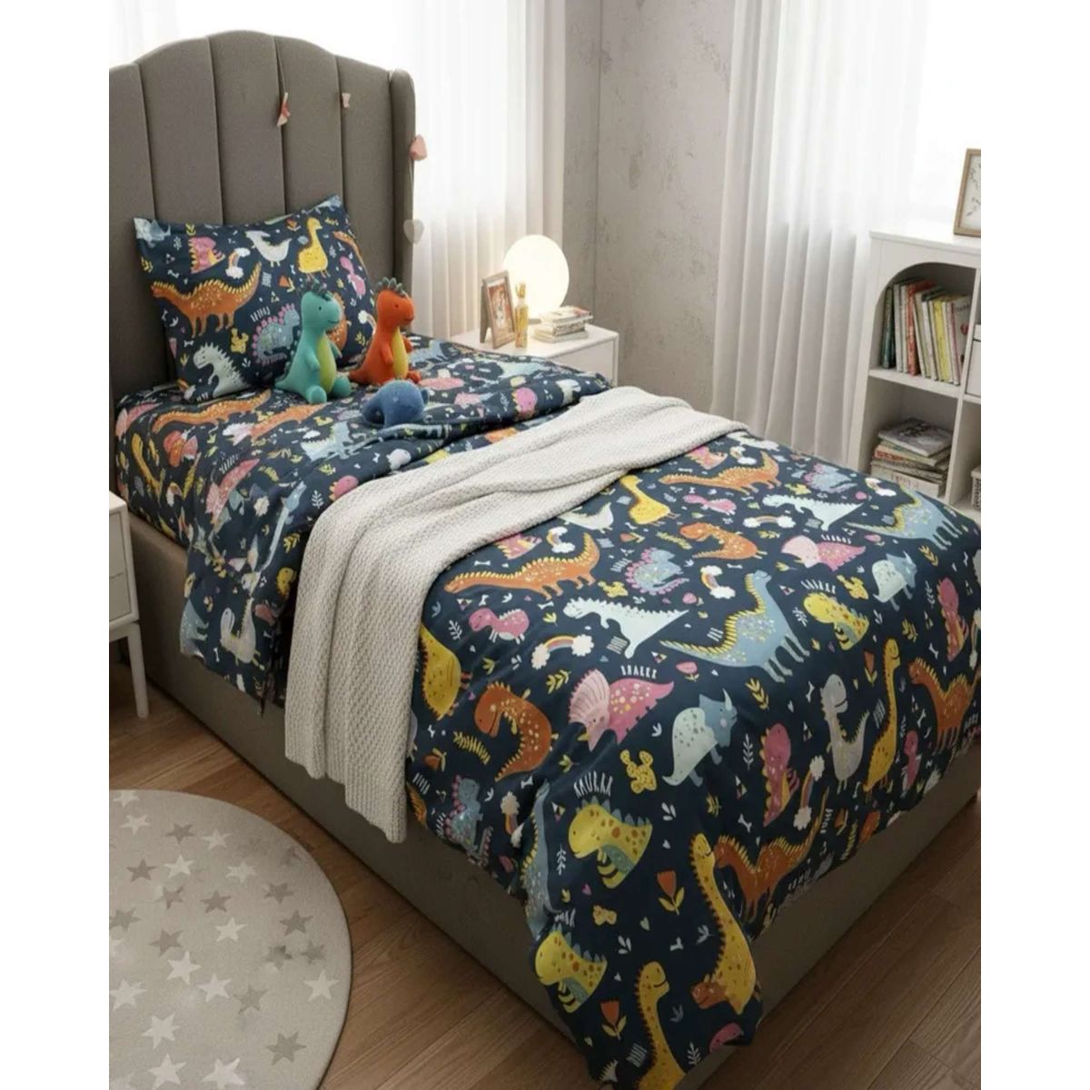 GENERICO - Juego de sábanas plaza y media infantil niña niño Dinosaurio