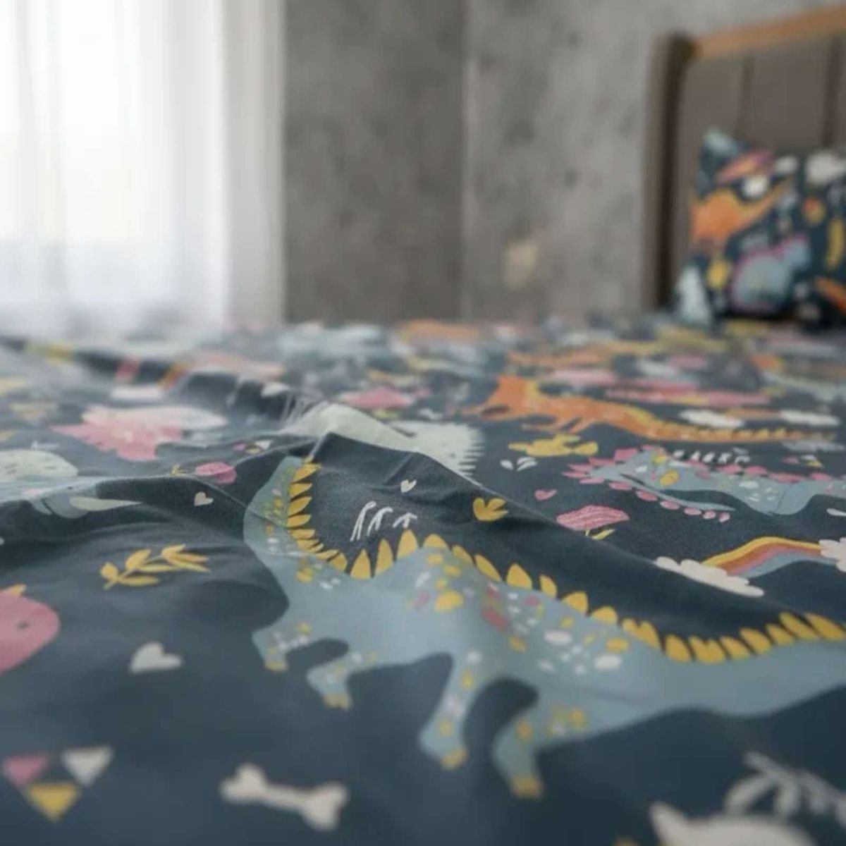 GENERICO - Juego de sábanas plaza y media infantil niña niño Dinosaurio