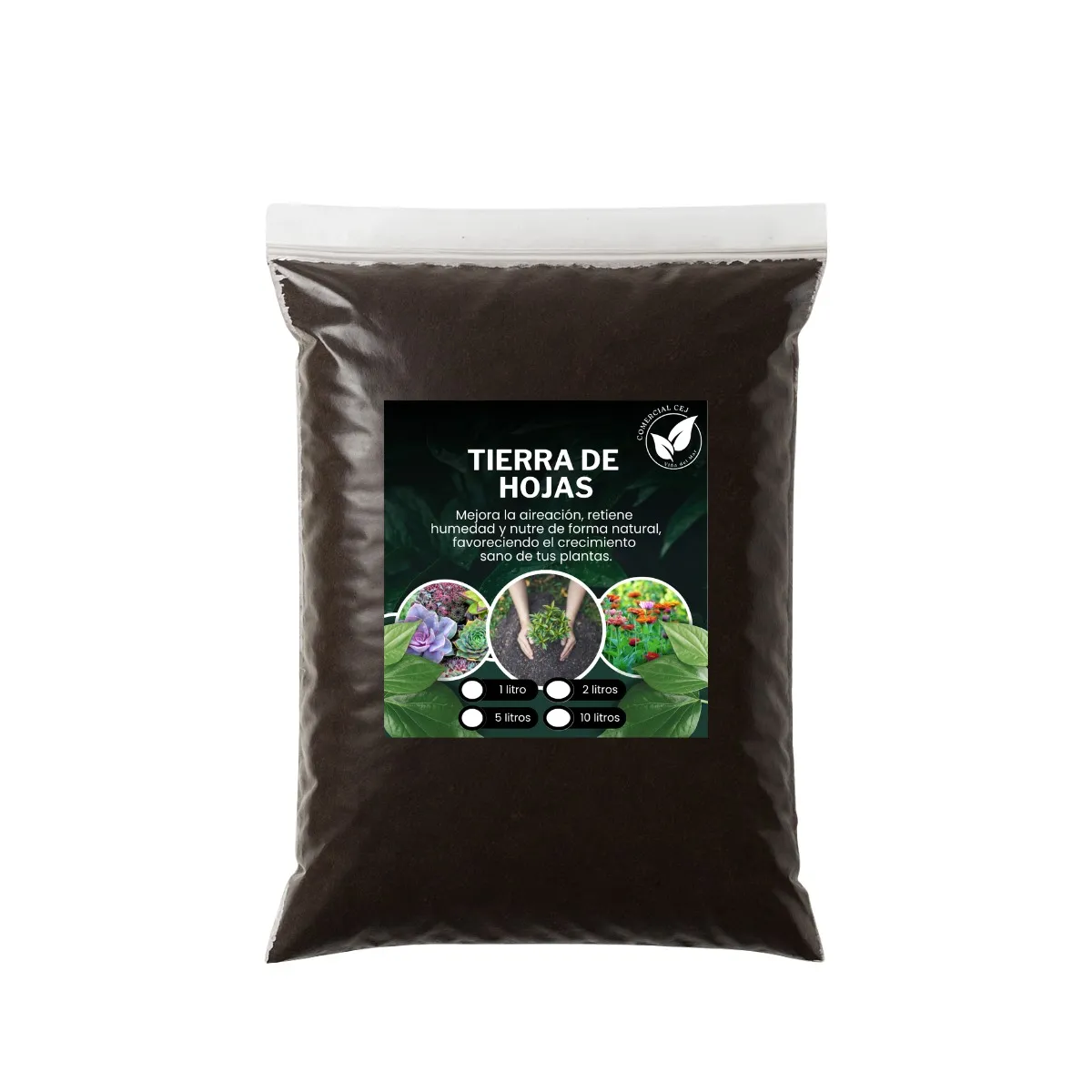 Tierra Hoja 5 Kg + 5L Fibra de coco + 5L Turba + 5L Perlita, marca GENERICO - Foto 2