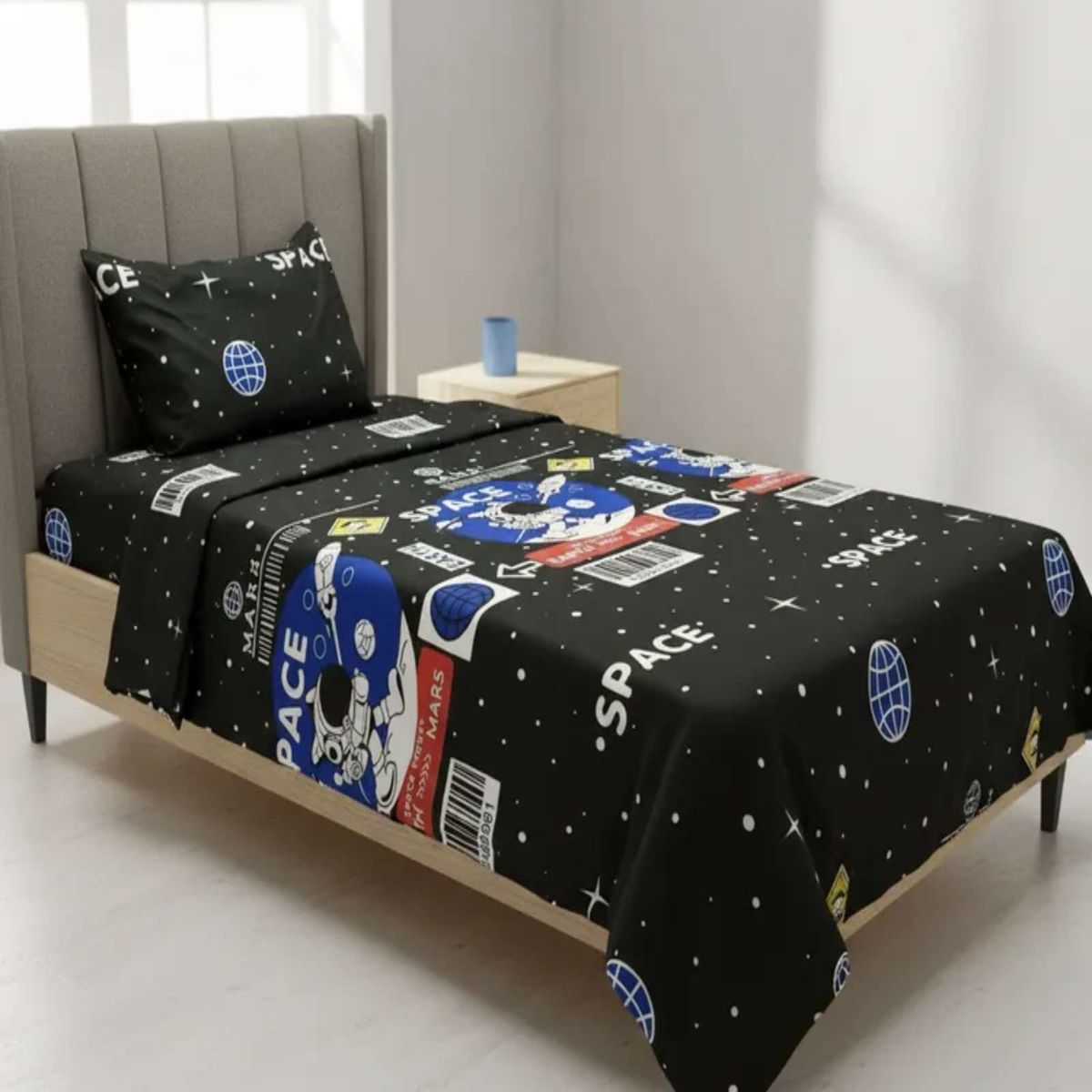 GENERICO - Sábanas plaza y media suaves  infantil niña niño diseño de Astronauta