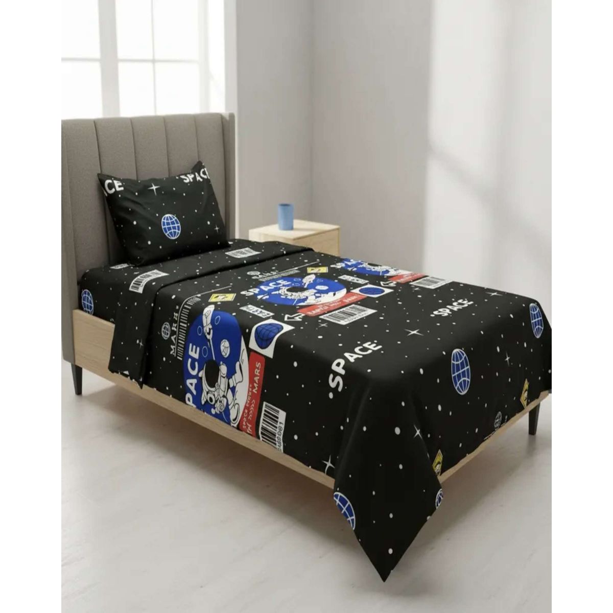 GENERICO - Sábanas plaza y media suaves  infantil niña niño diseño de Astronauta