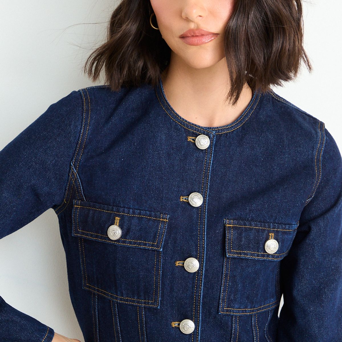 ASH - Casaca Lisa Mujer Azul Ash