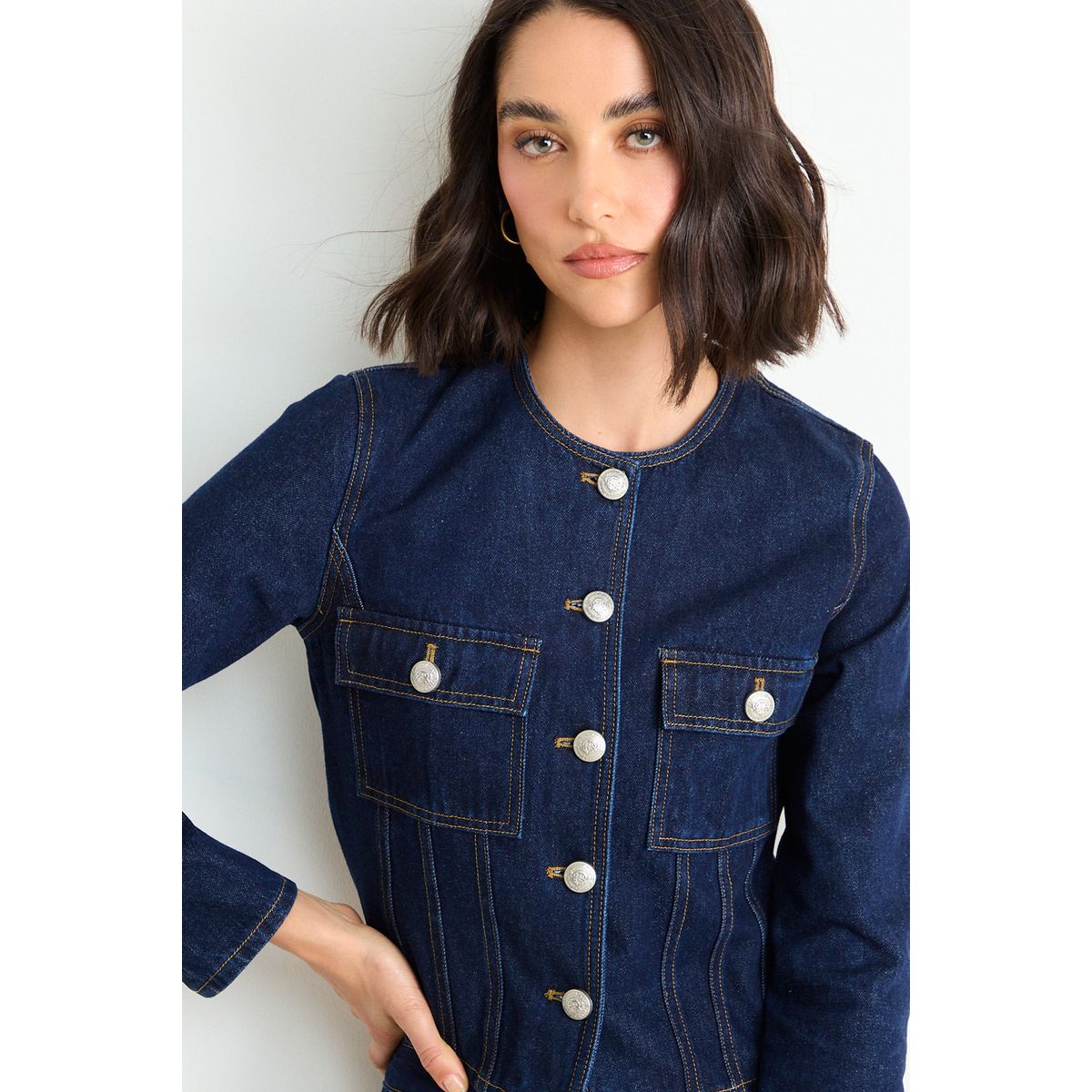 ASH - Casaca Lisa Mujer Azul Ash