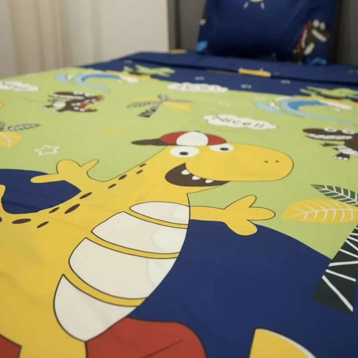 GENERICO - Sábanas plaza y media suaves  infantil niña niño Dino