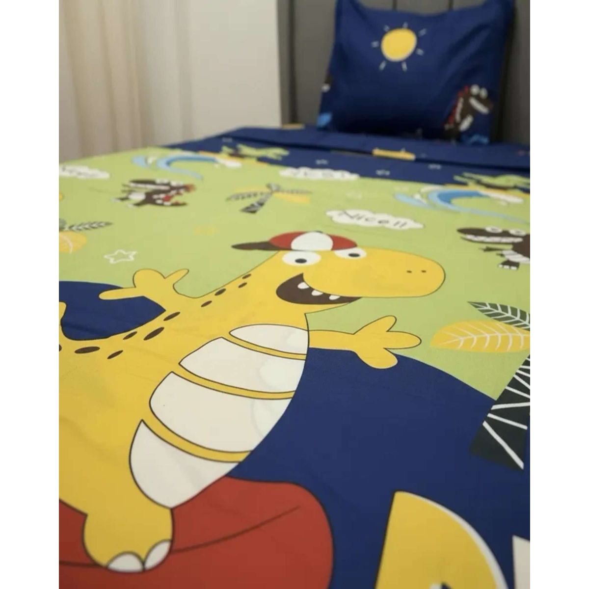 GENERICO - Sábanas plaza y media suaves  infantil niña niño Dino