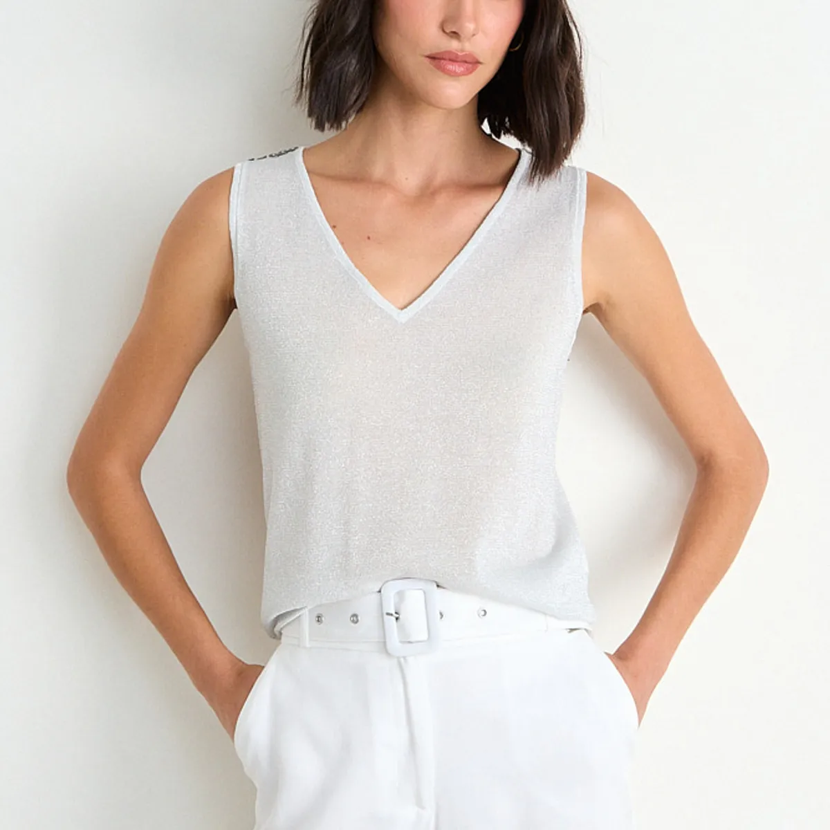 ASH - Polera Tejida Mujer Crudo Ash