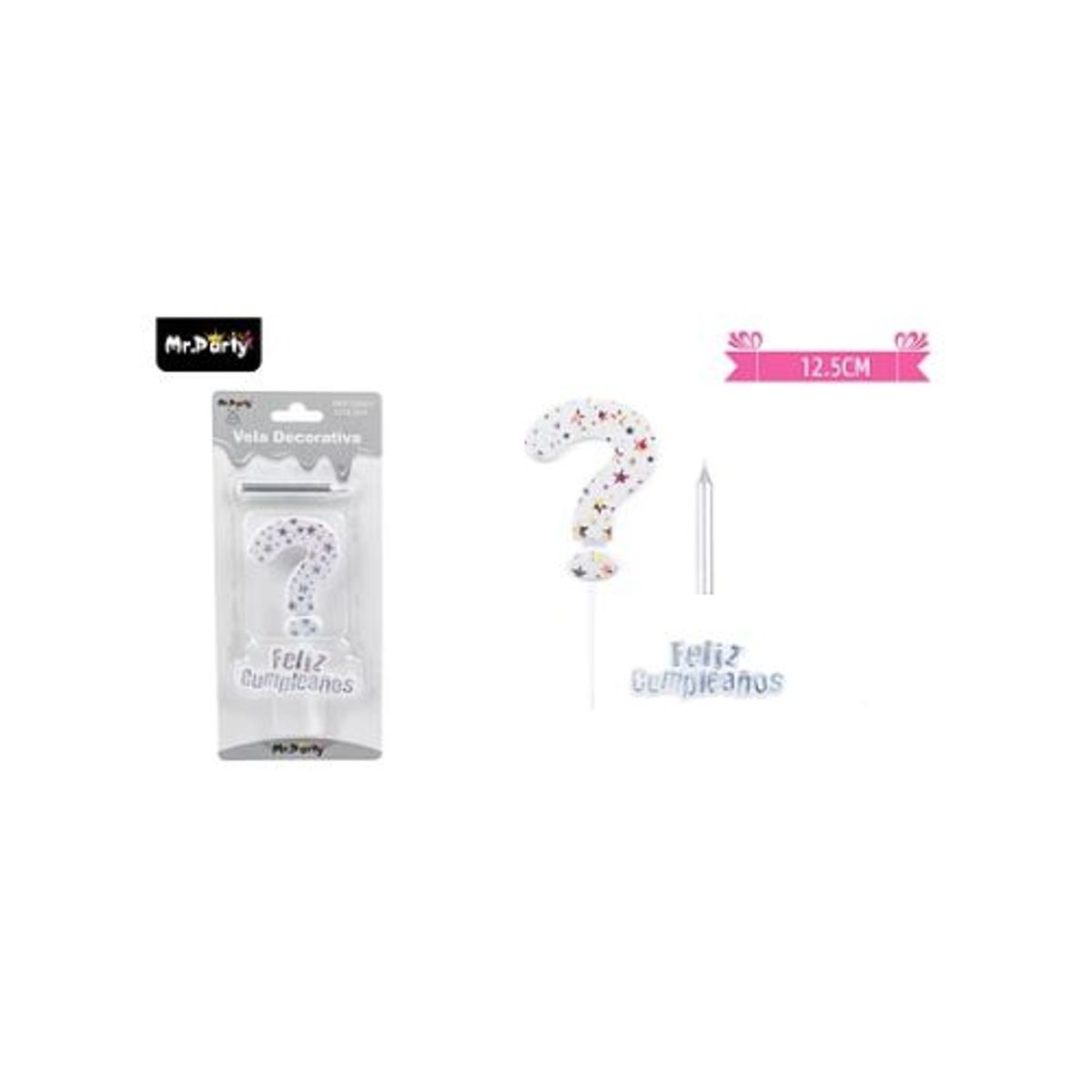 GENERICO - Vela de signo  estrella plateado