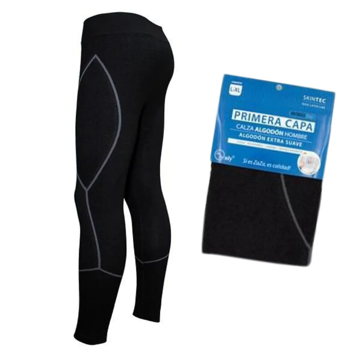 GARSIL - Conjunto Primera Capa Termica Camiseta + Pantalón De Algodón SM  Negro  LXL