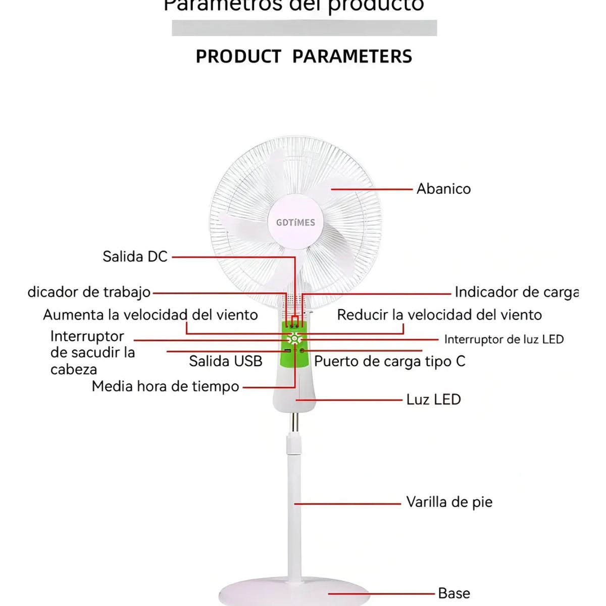 GENERICO - KIT VENTILADOR 16 PULGADAS + 2 AMPOLLETAS EMERGENCIA SOLAR
