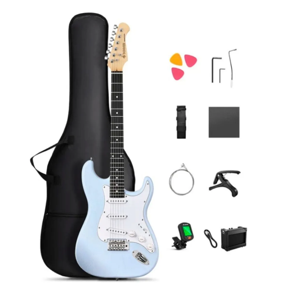 GENERICO - Guitarra Eléctrica + Kit Completo Donner DST-80 Sonic Blue