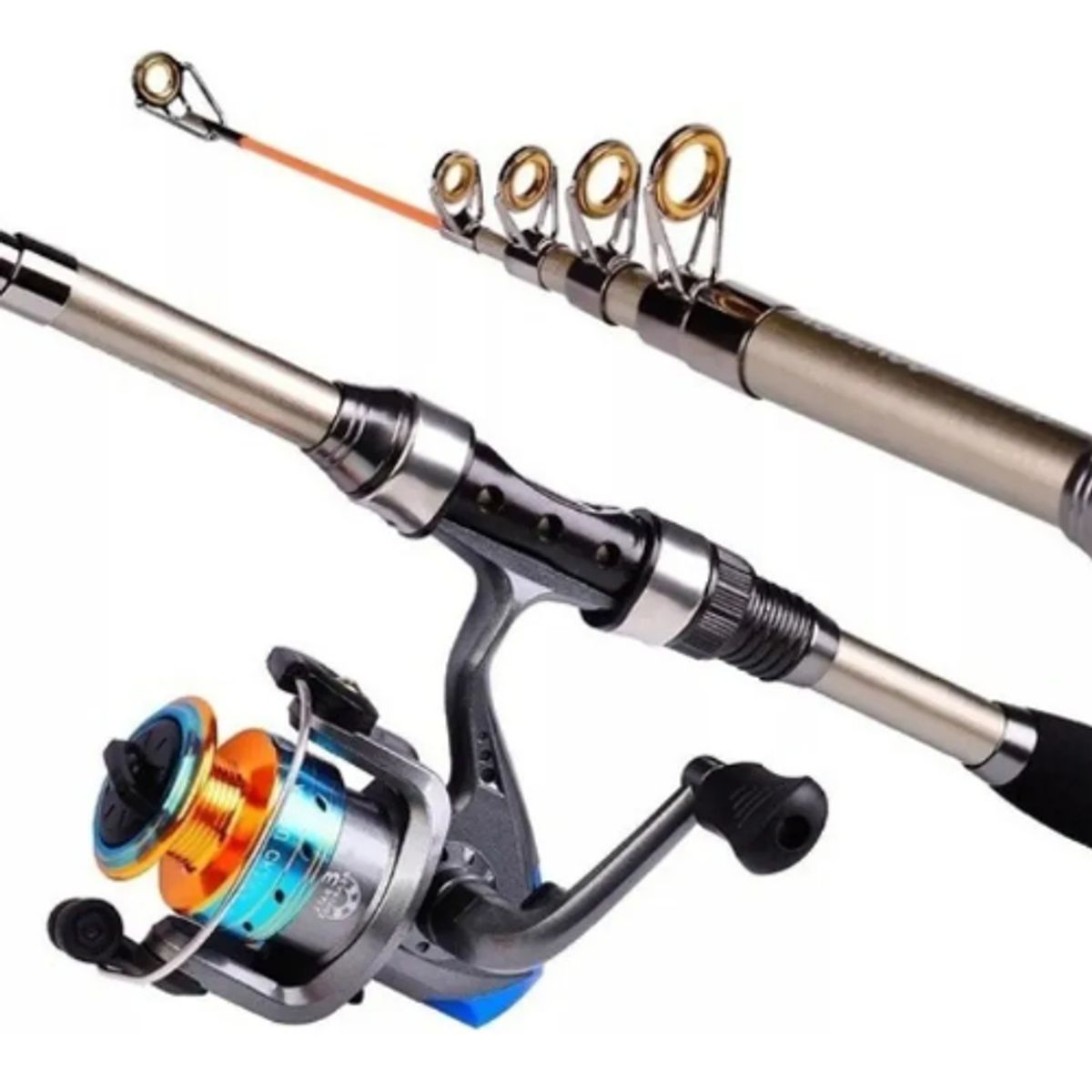 GENERICO - Kit Pesca 18m Caña Carrete Señuelo Accesorio Bolsa Completo