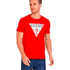 GUESS - Polera Hombre Cn Ss Core Original Logo Tee Rojo