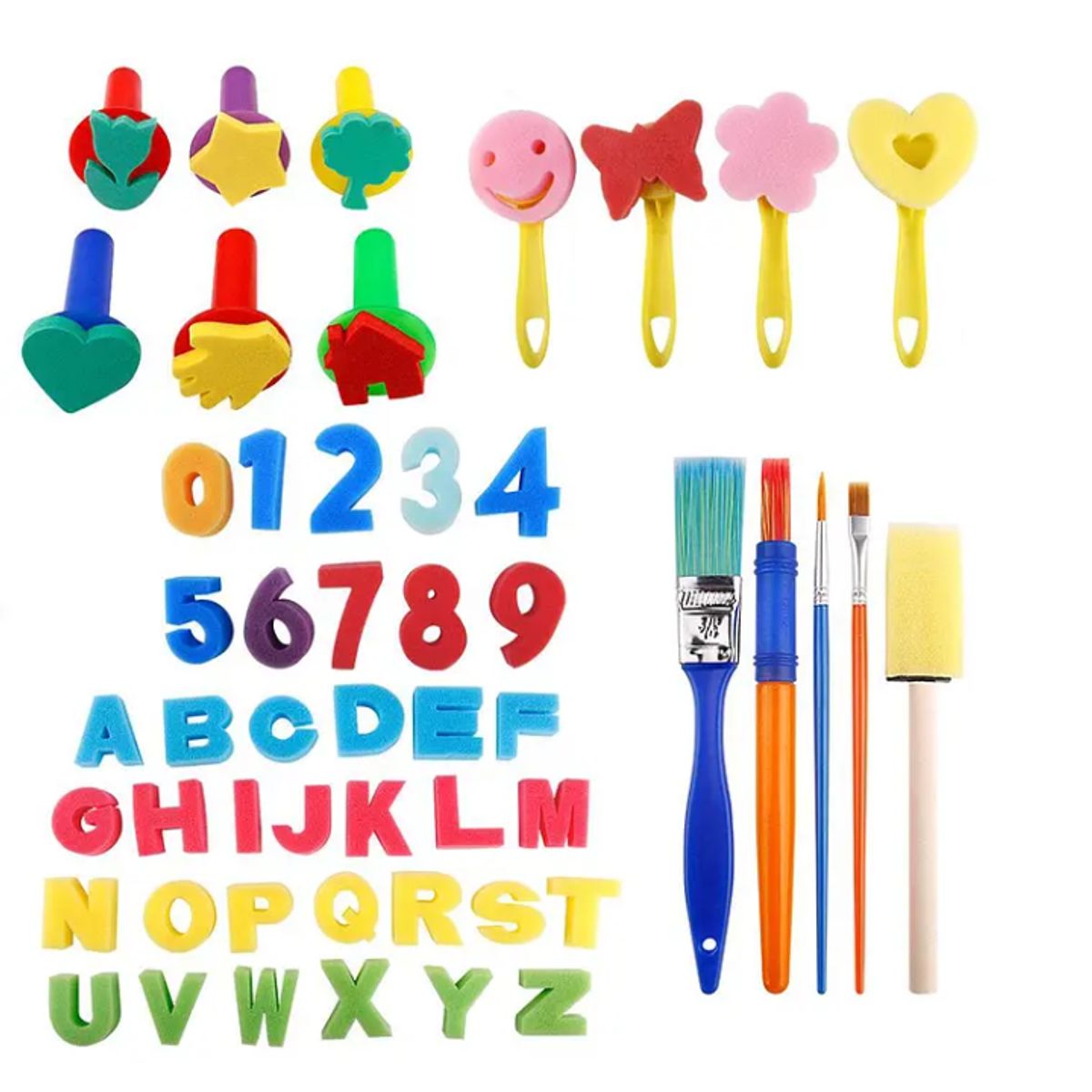 GENERICO - Set De Arte 51 Pzs Para Pintar Para Niños Esponjas Figuras