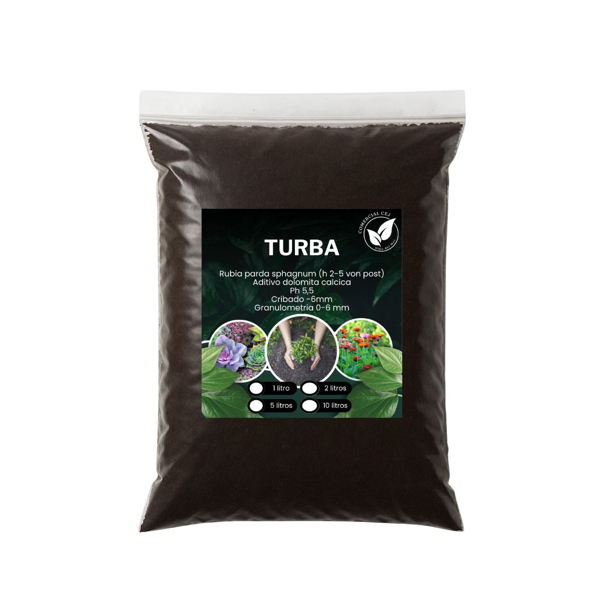 GENERICO - Pack Sustrato Turba 2 Litros + Fibra Coco 2 Litros + Perlita 2 Litros + Humus 2 Litros