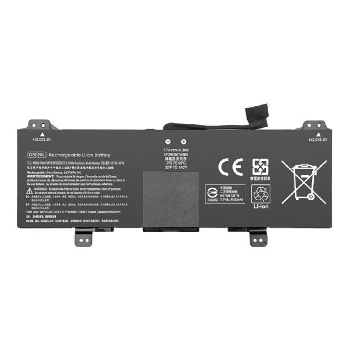 HP - Batería 2C 47Wh 6.15Ah Lithium-ion GB02XL