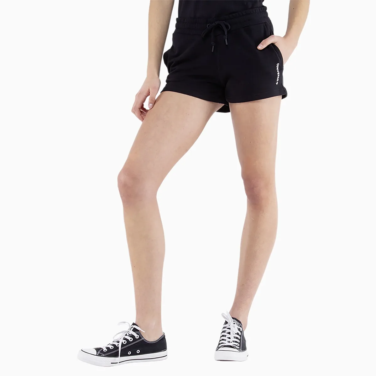 CONVERSE - Short Converse Your Logo Mujer Negro