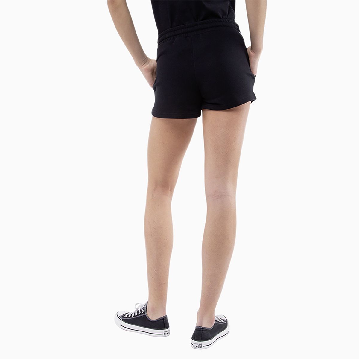 CONVERSE - Short Converse Your Logo Mujer Negro
