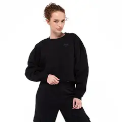 CONVERSE - Polerón Crew All Star Mujer Negro