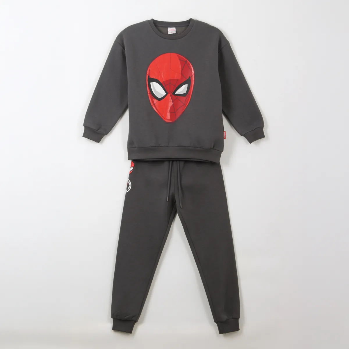 MARVEL - Conjunto Buzo Niño Spiderman Face Gris Marvel