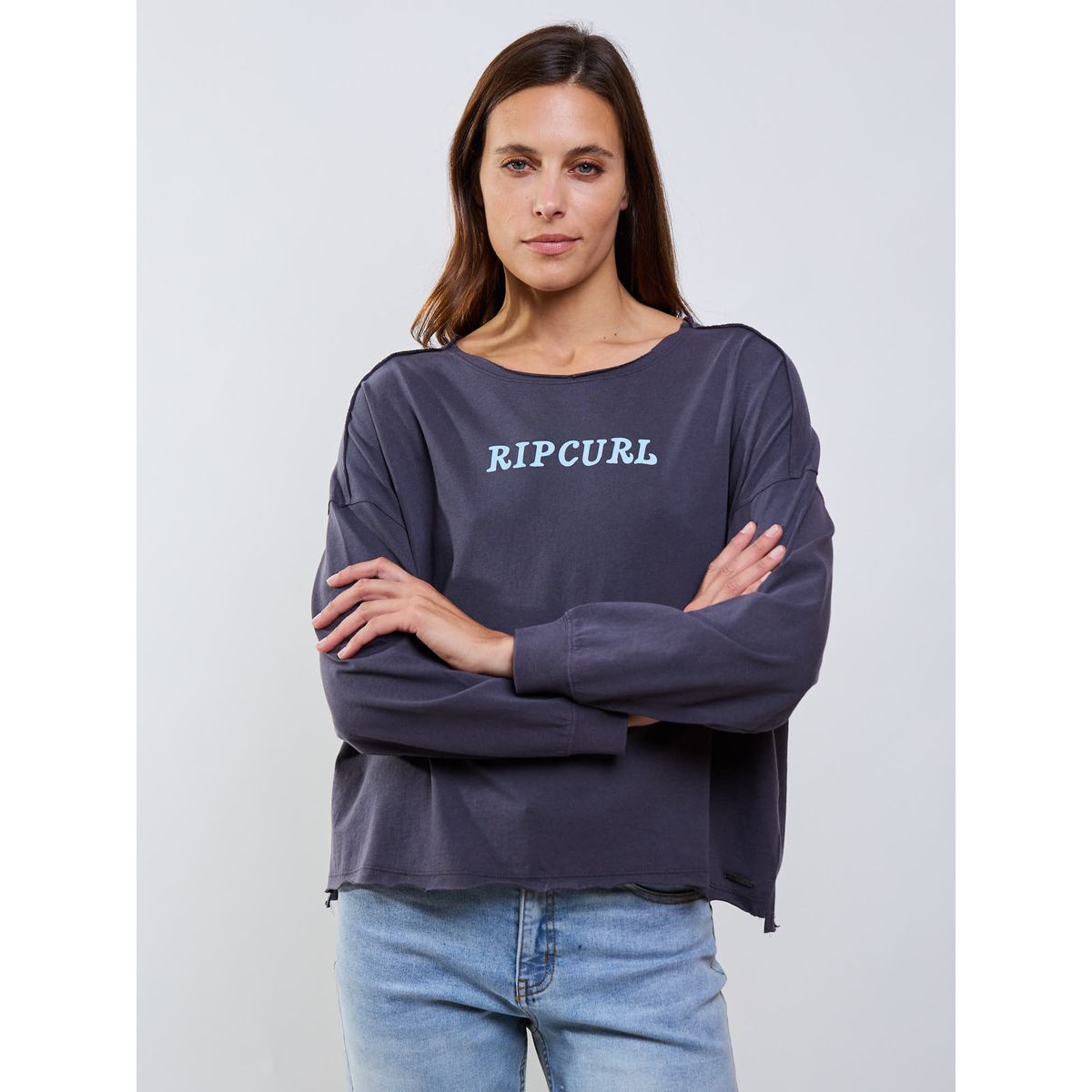 RIP CURL - Polera ML Breaker Gris Mujer Rip Curl
