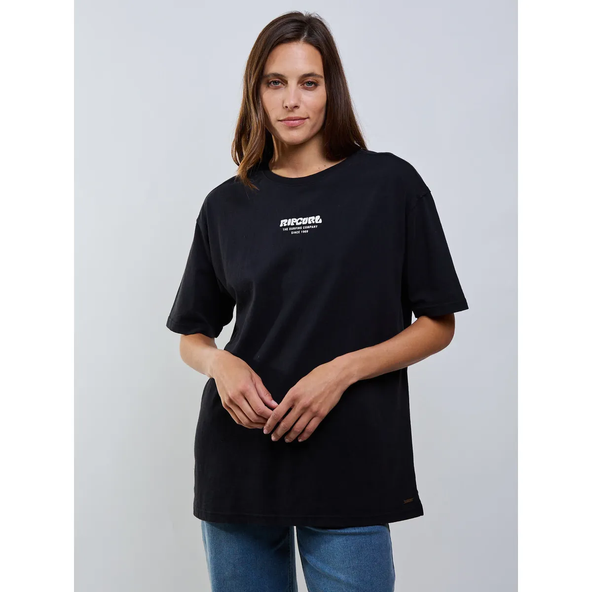 RIP CURL - Polera MC Wave Negro Mujer Rip Curl