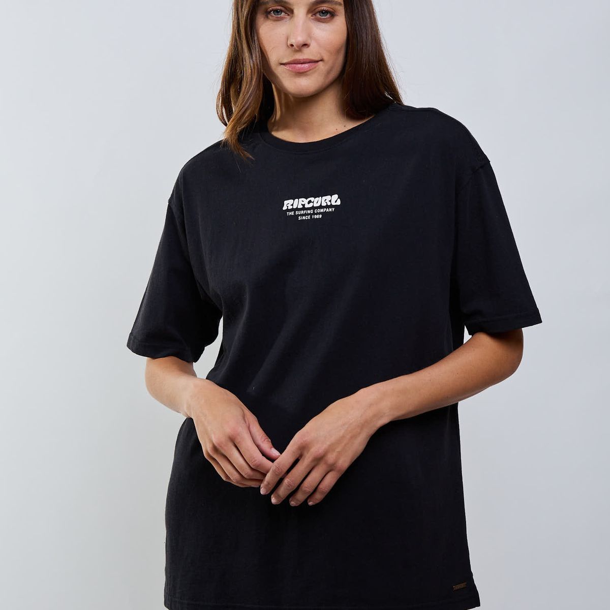 RIP CURL - Polera MC Wave Negro Mujer Rip Curl