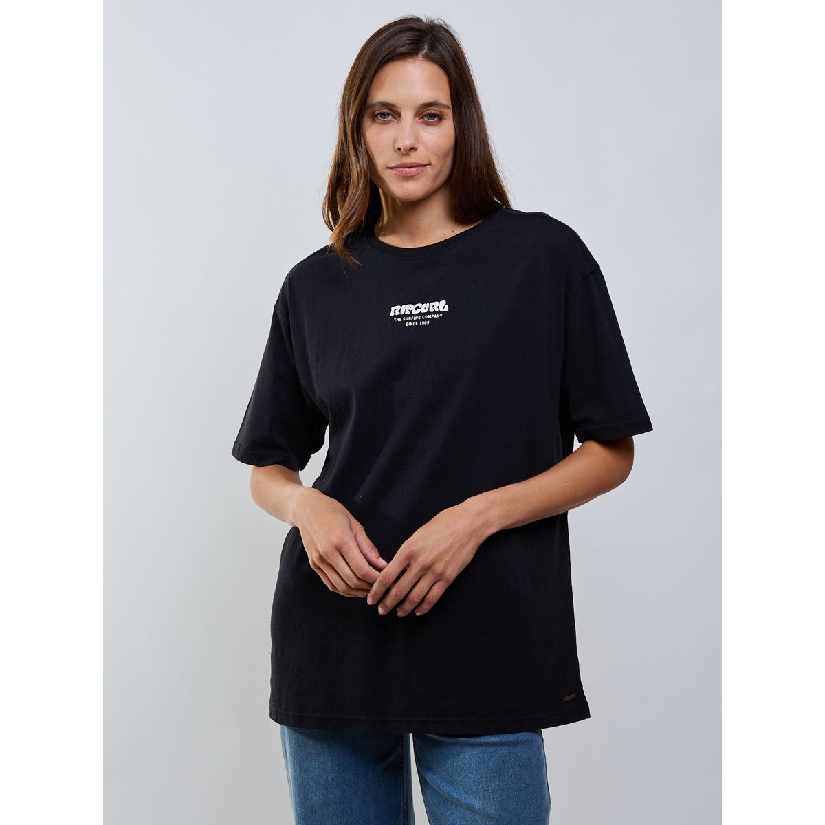 RIP CURL - Polera MC Wave Negro Mujer Rip Curl