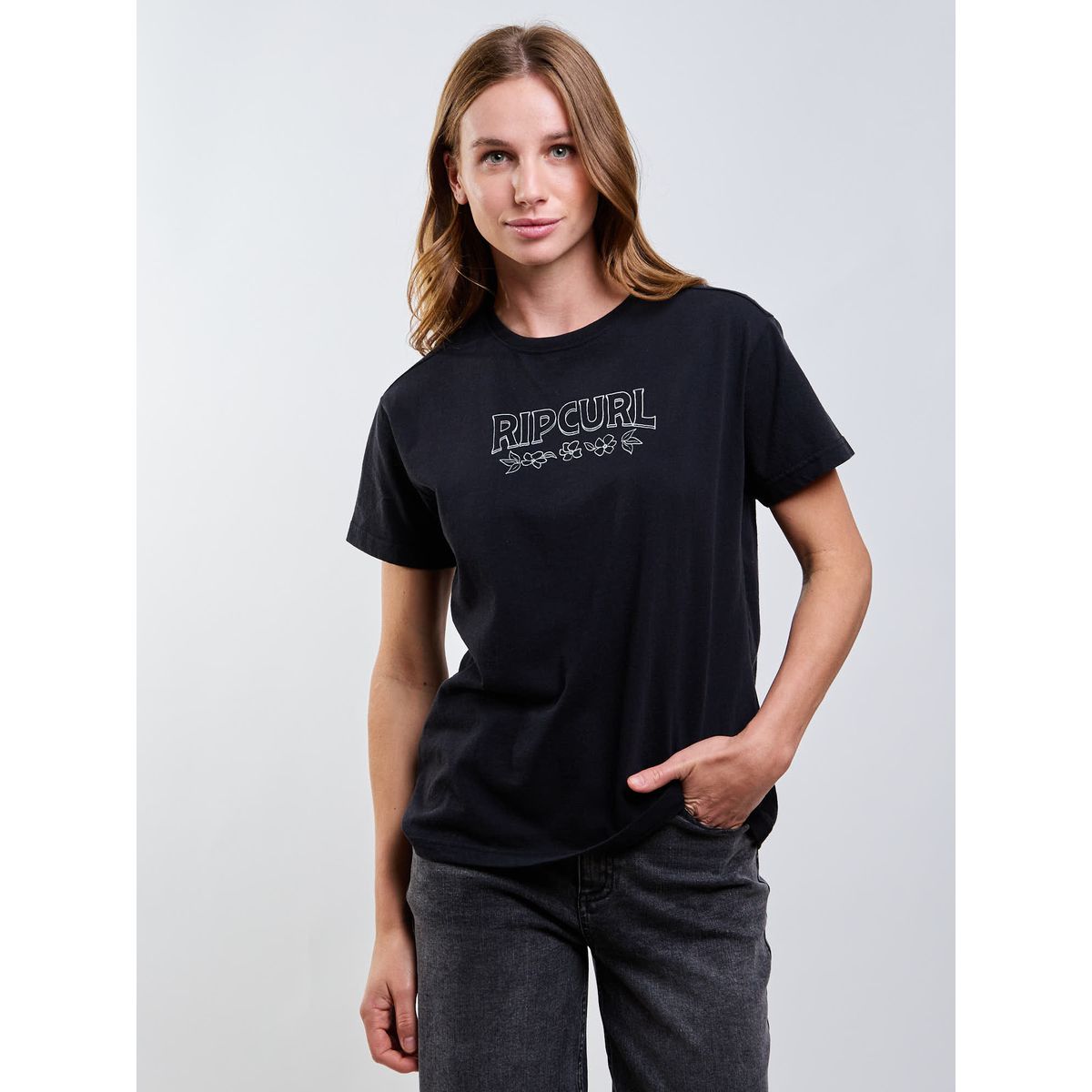 RIP CURL - Polera MC Surfing Negro Mujer Rip Curl