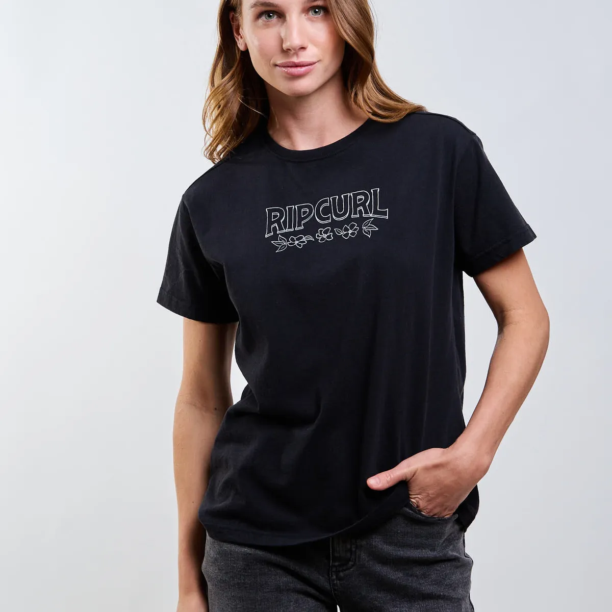 RIP CURL - Polera MC Surfing Negro Mujer Rip Curl