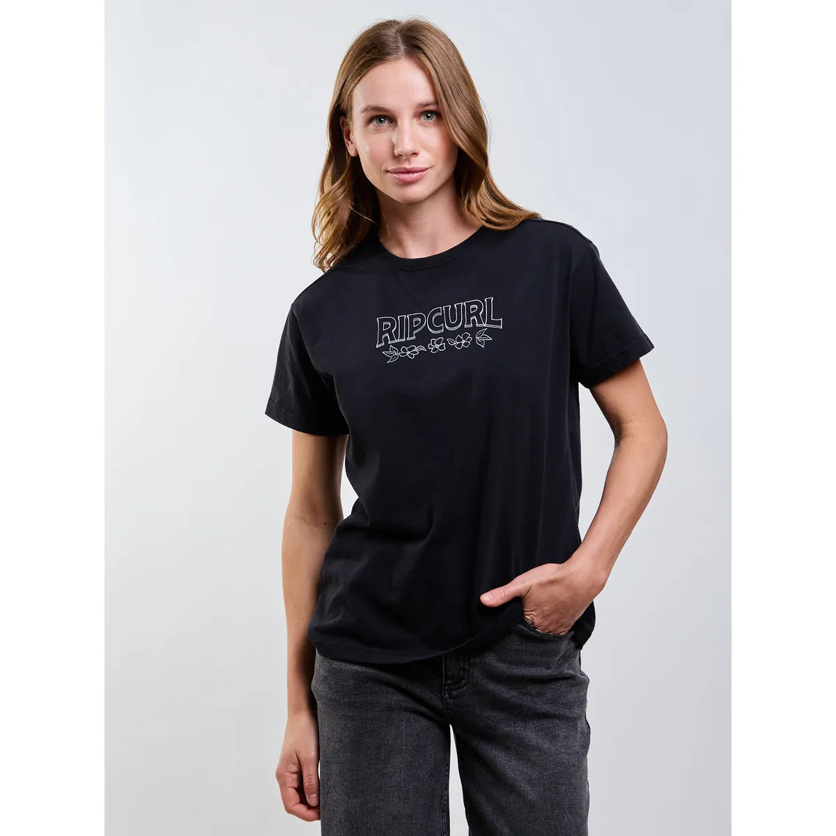RIP CURL - Polera MC Surfing Negro Mujer Rip Curl