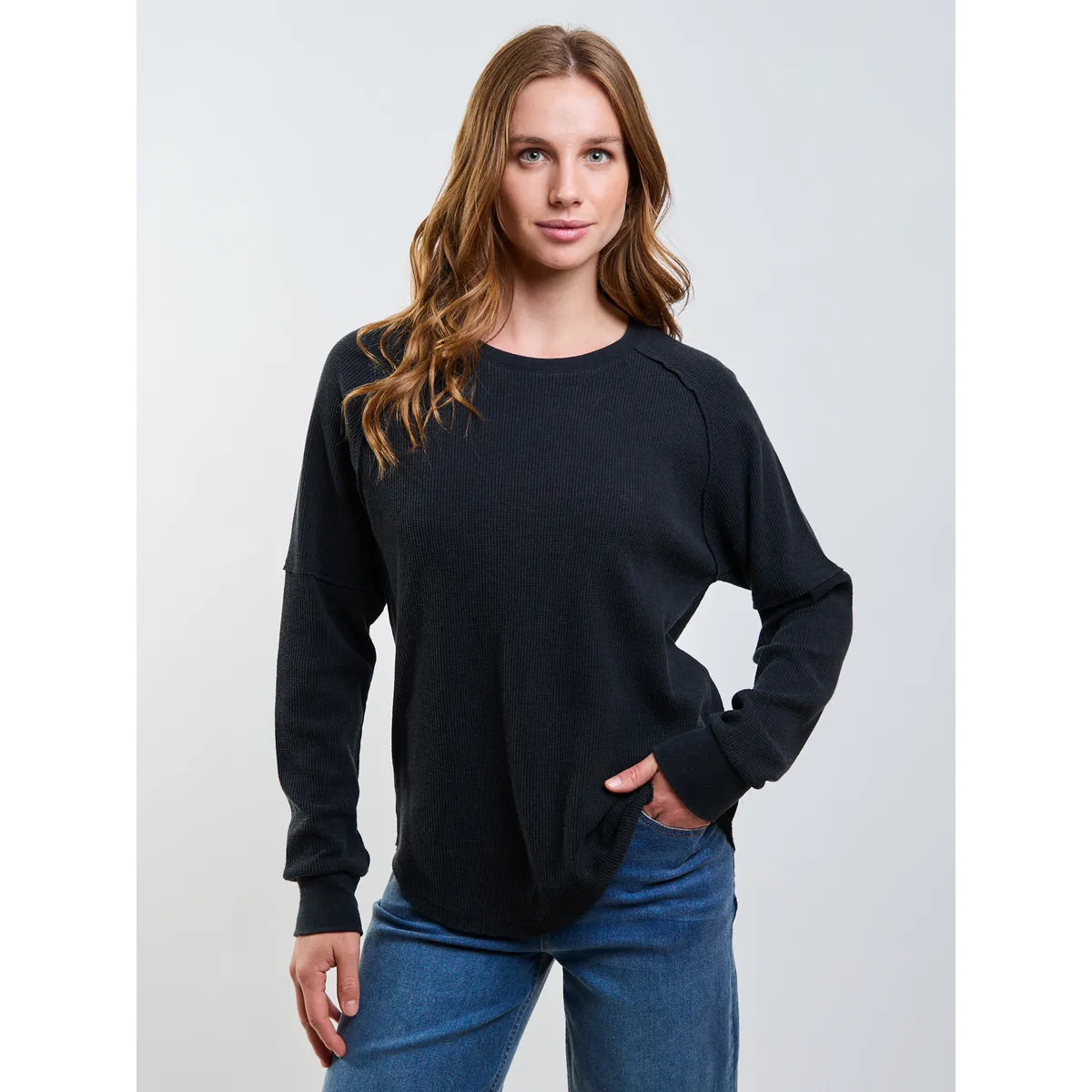 RIP CURL - Polera ML Coastline Negro Mujer Rip Curl