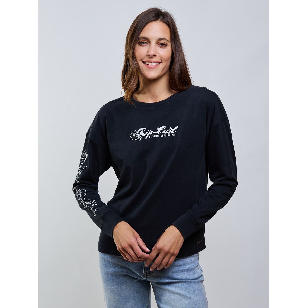 RIP CURL - Polera ML Flow Negro Mujer Rip Curl