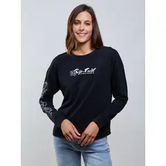 RIP CURL - Polera ML Flow Negro Mujer