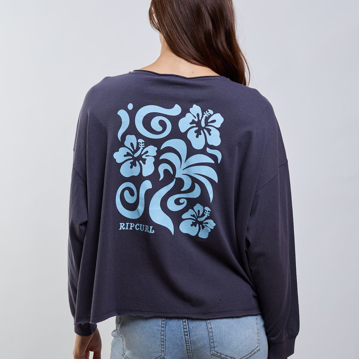 RIP CURL - Polera ML Breaker Gris Mujer Rip Curl