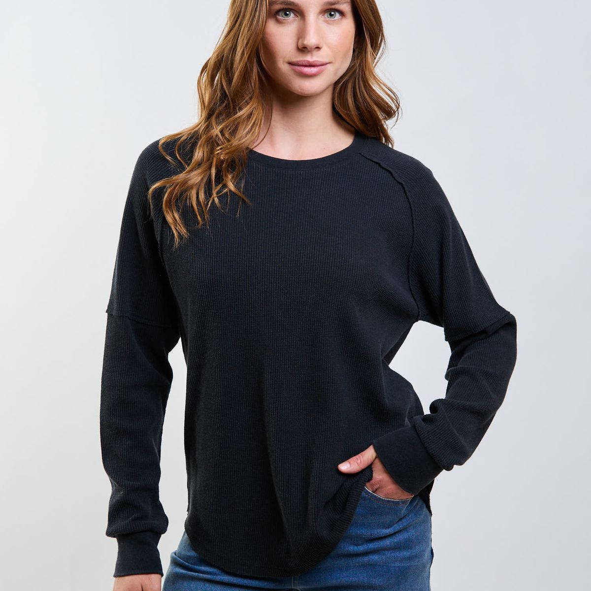 RIP CURL - Polera ML Coastline Negro Mujer Rip Curl