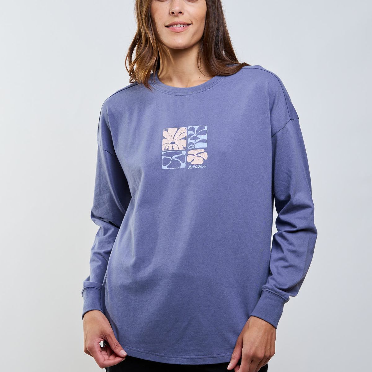RIP CURL - Polera ML Tide Azul Mujer Rip Curl