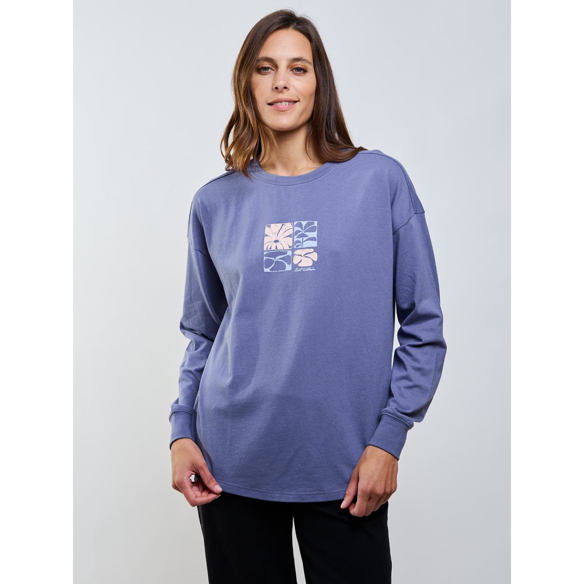 RIP CURL - Polera ML Tide Azul Mujer Rip Curl