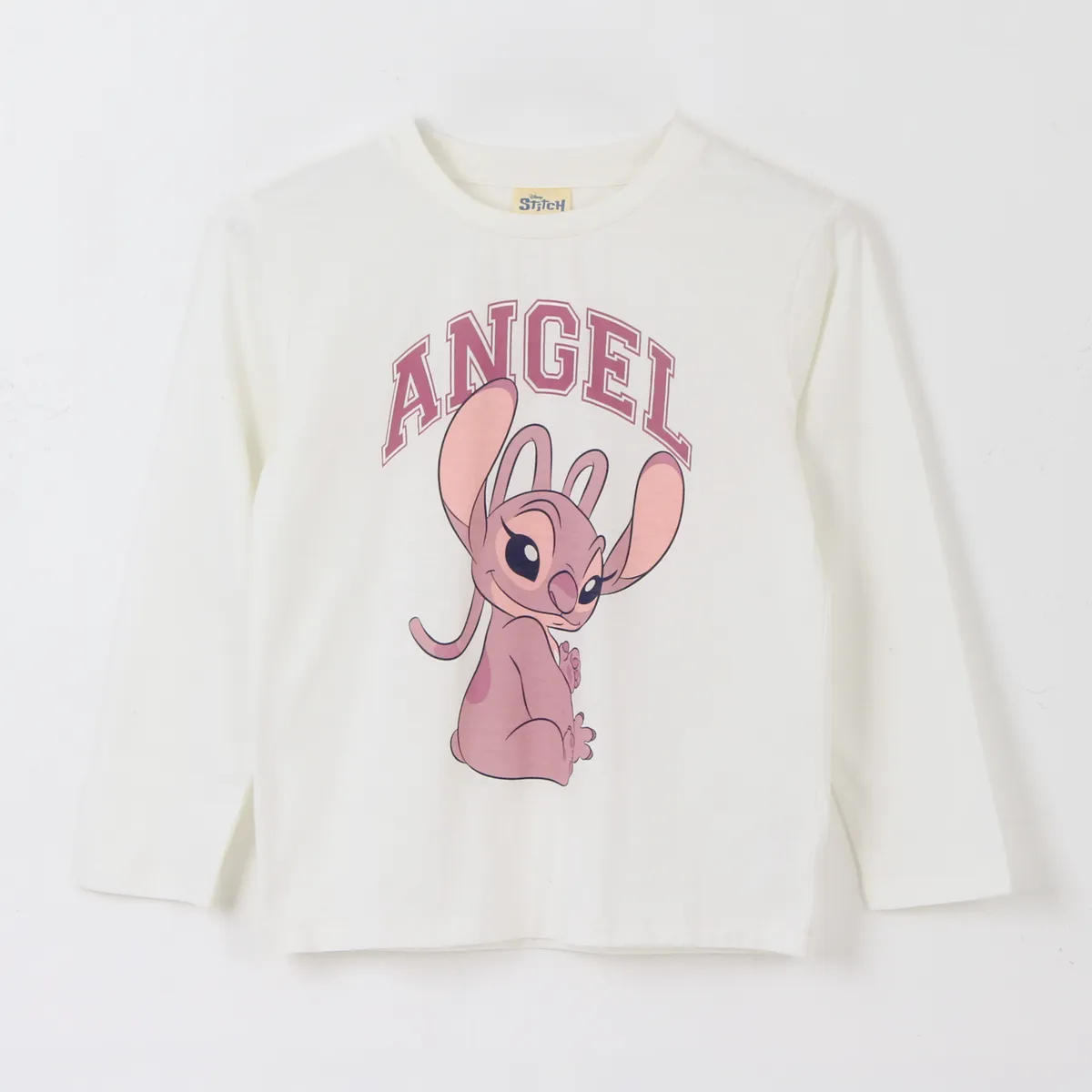 DISNEY - Polera Manga Larga Niña Angel Lilo & Stitch Blanco Disney