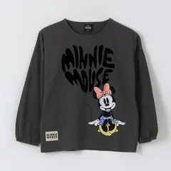 DISNEY - Polera Manga Larga Niña Minnie Mouse Gris Oscuro