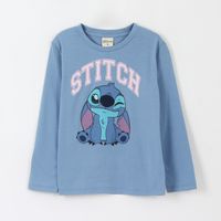 Polera Manga Larga Niña Guiño Lilo & Stitch Azul