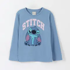 DISNEY - Polera Manga Larga Niña Guiño Lilo & Stitch Azul