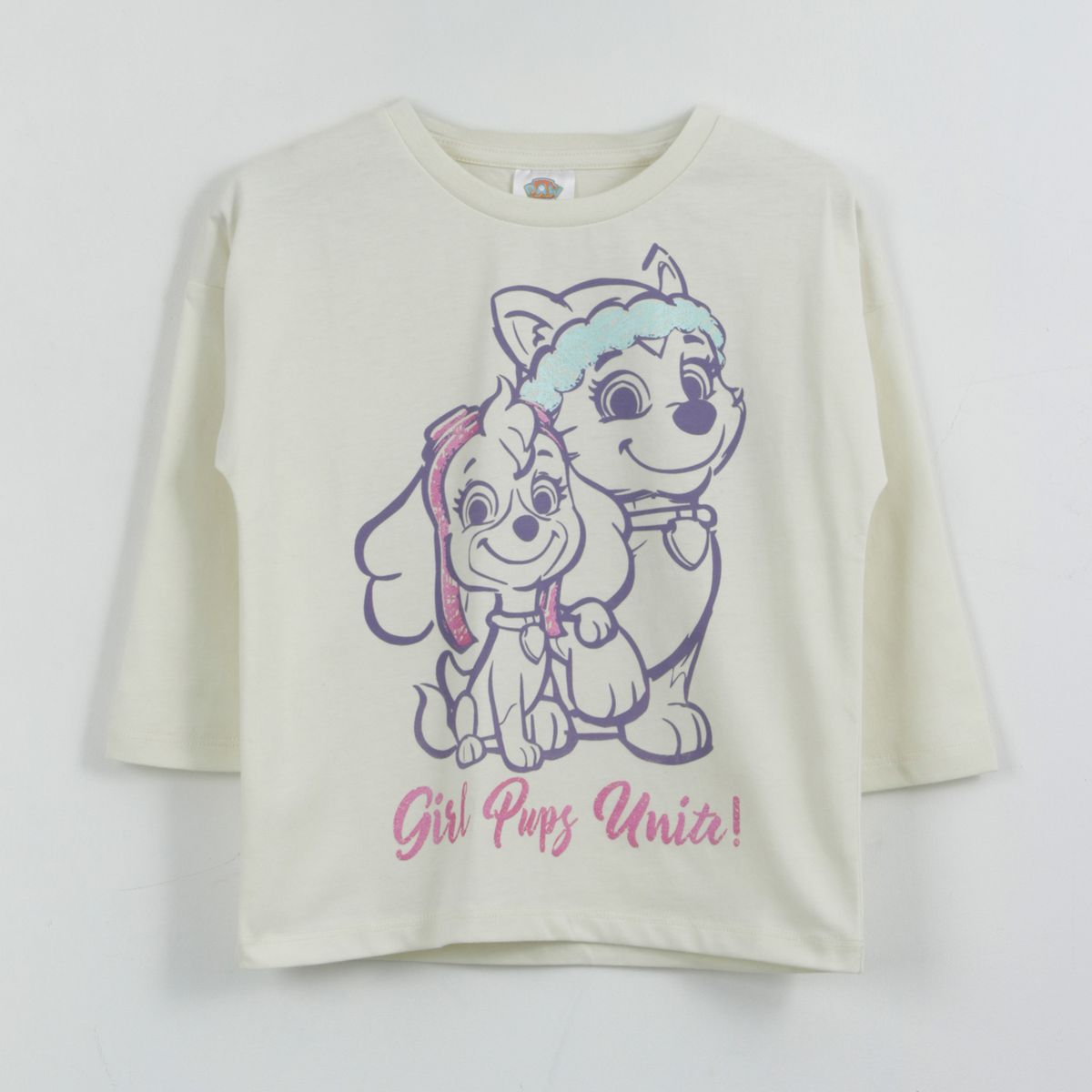 PAW PATROL - Polera Manga Larga Niña Everest & Skye Blanco Paw Patrol