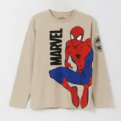 MARVEL - Polera Manga Larga Niño Spiderman Jump Blanco